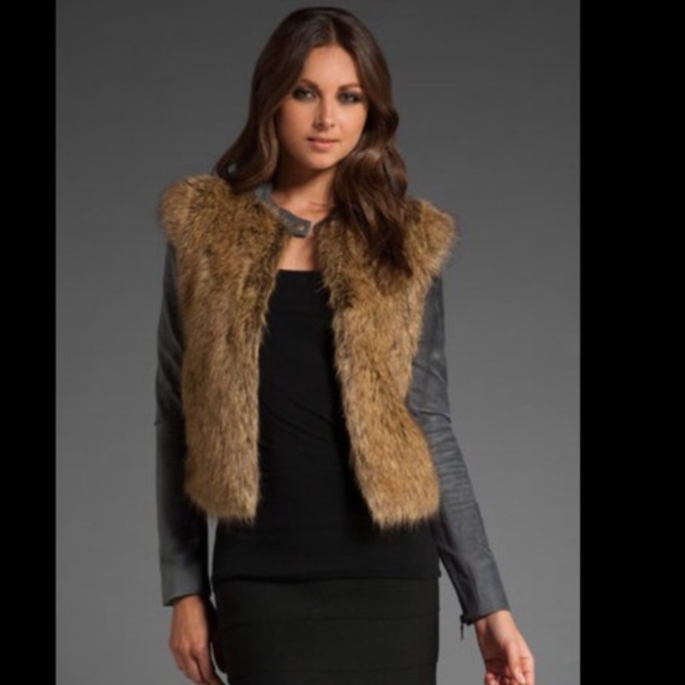 Twelfth Street by Cynthia Vincent Faux Fur Front and Genuine Suede Jacket Sz 6 - Picture 14 of 16